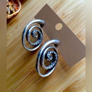 Eclectic Spiral Rhinestone Earrings